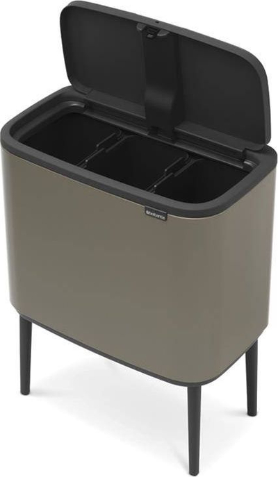 Kosh plehrash Brabantia BO Touch Bin, 3x11L, me kapak Touch, platini