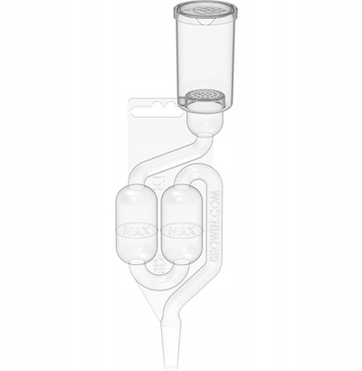 Absorbues ere fermentimi Brewferm Maxi Airlock, me karbon aktiv, plastikë rezistente, transparent