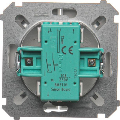Ndërprerës Simon Basic, 10A, 250V, i argjendtë