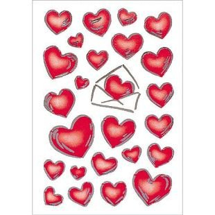 Stickera dekorativë HERMA Decor Hearts and Letters 3509, 2 fletë, argjend