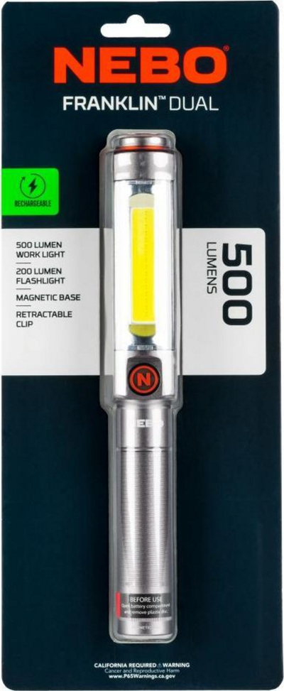 Elektrik dore Nebo FRANKLIN DUAL RC, 500 lm, gri