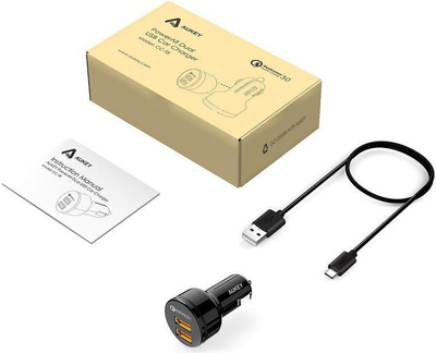 Ngarkues veture Aukey CC-T8, 2x USB-A, 6A, i zi