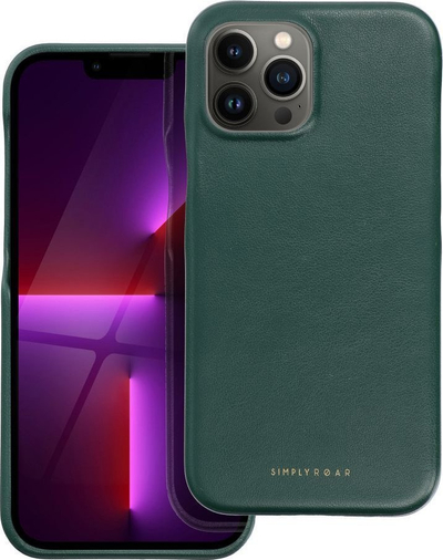 Mbështjellës Roar Futera Look për iPhone 13 Pro Max, lëkurë eko, jeshil