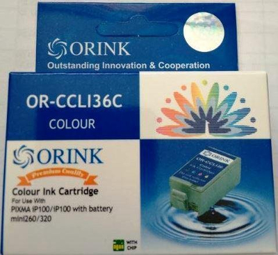 Katridha boje ORINK Canon PCL36, në ven të Canon CLI-36, 12ml, me ngjyra