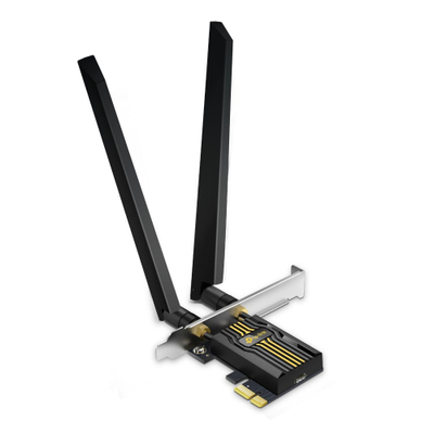 Adapter WiFi TP-Link Archer TBE400E, BE6500, WiFi 7 me Bluetooth, PCIe, ngjyrë e zezë