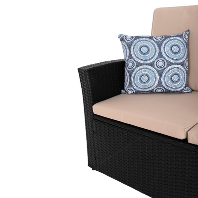 Set kopshti lounge 4-pjesësh Thore – 4 kolltukë & Tavolinë për kafe (HM5978), zezë/ bezhë