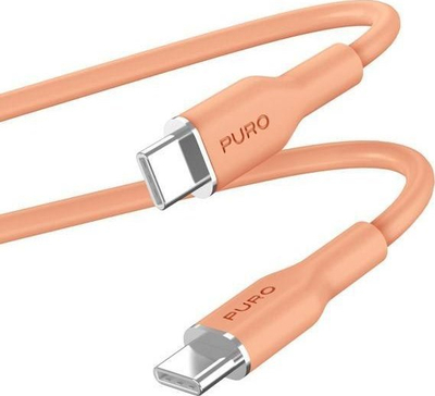 Kabllo USB Puro ICON Soft, USB C në USB C, 1.5m, portokalli