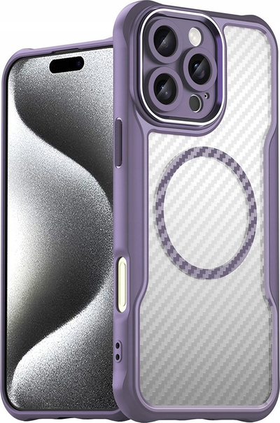 Kavë mbrojtëse Leading Series MagSafe Silicone, për iPhone 16 Pro Max, silikon, vjollcë