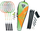 Set badminton Talbot-Torro 4-Attacker Plus, 4 raketa, 3 shatlla, shumëngjyrësh