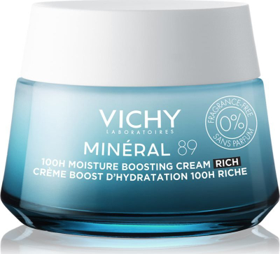 Крем за лице Виши Минерал 89 100h Moisture Boosting Cream Rich, богат хидратантен, 50 ml