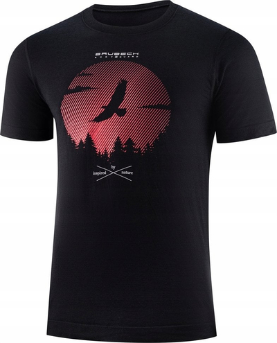 Bluzë termo Brubeck Outdoor Wool Pro, me mëngë të shkurtra, lesh merino, e zezë, XL