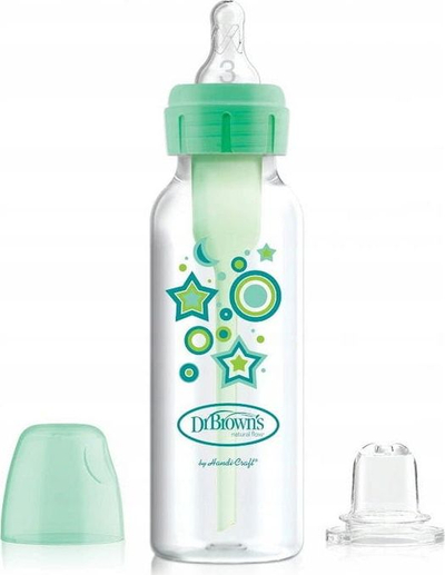 Shishe për bebe Dr. Browns, 270 ml, transparente/jeshile, +6 m