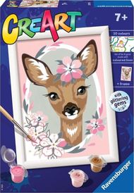 Set pikturimi Ravensburger CreArt Delightful Deer, pikturo me numra, për fëmijë 9+
