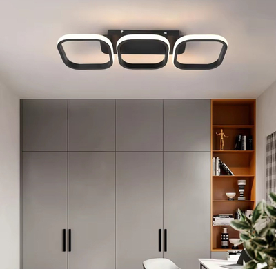 Llambë tavani LED moderne, 33W, 52cm 4500K, e zezë
