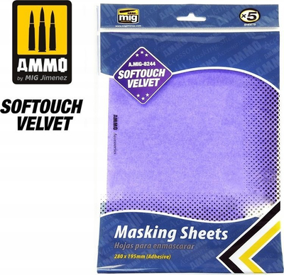 Fletë maskuese Ammo Mig 8244 Softouch Velvet, 280x195mm, set 5 copë
