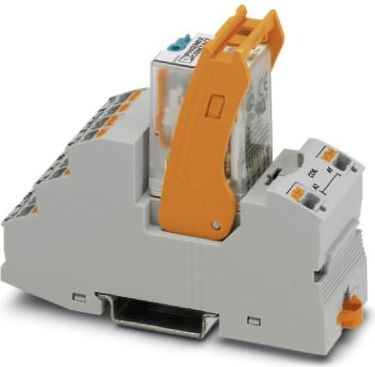 Modul releje Phoenix Contact RIF-2-RPT-LDP-24DC/4X21, 4 kontakte kaluese, 24V DC, gri me portokalli