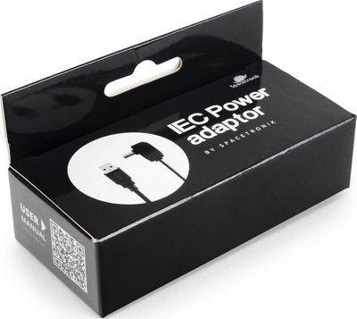 Adaptues energjie USB në IEC Spacetronik, 5V, kabëll 1m, i zi