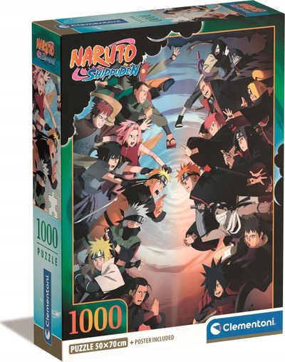 Puzzle Clementoni Naruto Shippuden, 1000 pjesë, 50x70cm, shumëngjyrësh