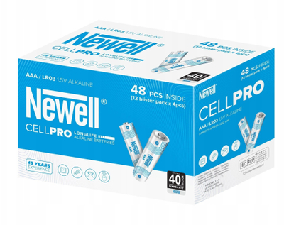 Bateri alkaline Newell CELLPRO AAA LR03, 1.5V, 48 copë