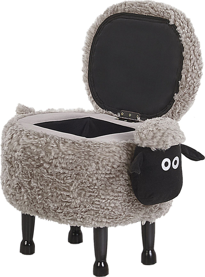Stol me hapësirë Beliani Sheep, për kalamaj, prej pelushi, gri