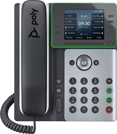 Telefon IP Poly Edge E320, ekran me ngjyra, VoIP, i zi gri