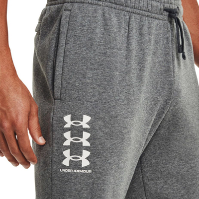 Pallona treningu Under Armour Rival Fleece 3Logo Jogger, për burra, M, gri e errët
