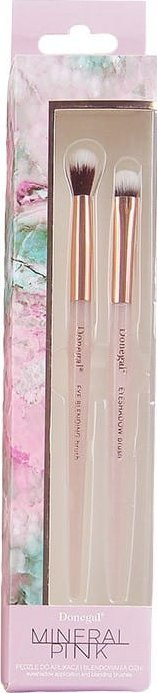 Set furçash grimi Donegal 4293, për hije sysh dhe vetulla, 2 copë, rozë
