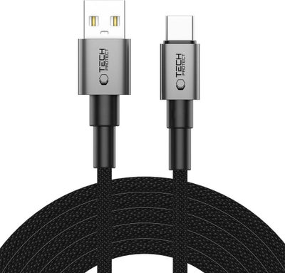 Kabllo USB Tech-Protect Ultraboost DNA, USB A në USB C, 3m, 15W 3A, gri hekuri