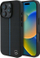 Kapak telefoni Mercedes Blue Line Leather, MagSafe, për iPhone 16 Pro, i zi