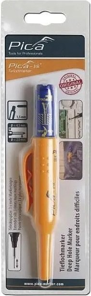 Shënues vrimash të thella Pica INK Deep Hole Marker, majë teleskopike, bojë blu