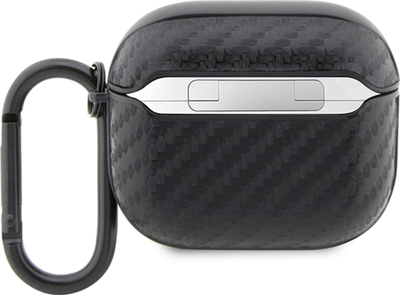Kapak BMW BMA3WMPUCA2 për AirPods 3, PU karbon, me karabinë, i zi