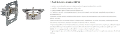 Prizë muri Karlik Logo LGP-1z, teke, me tokëzim, e bardhë