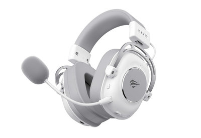 Kufje gaming pa tela Havit H2002YG, 2.4G Bluetooth, me mikrofon, të bardha e gri