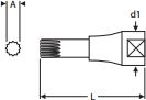 Bit çelës Torx Expert by Facom 1/2", 120mm, çelik krom vanadium, ngjyrë argjendi