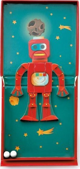 Магнетска игра Scratch Europe Робот 2‑во‑1, 15 парчиња, 15.5 cm, црвена