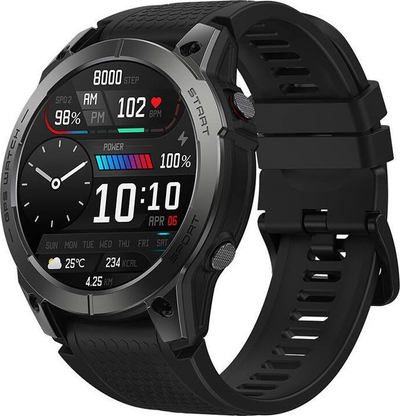Ora inteligjente Zeblaze Stratos 3, 1.43" AMOLED, GPS, e zezë
