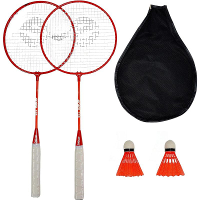 Set badminton Enero Badminton Set In Cover, 2 raketa metalike, me mbulesë, portokalli