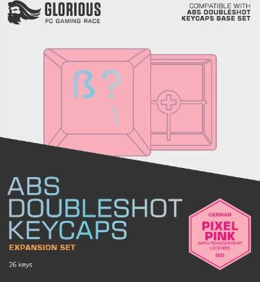 Kapakë tastiere Glorious GMMK ABS Doubleshot V2, set me 123 taste, ANSI, rozë