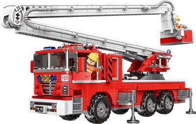 Set blloqesh ndërtimi TECHNIC BLOCKS Fire Brigade, kamion zjarrfikëse, 751 copa, i kuq