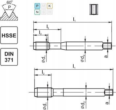 Tap filetimi Karnasch UNC 5/16-18 DIN 371B HSSE 800