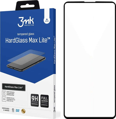 Mbrojtës ekrani 3MK HardGlass Max Lite për Samsung Galaxy A52 A52 5G, xham i fortë, 0.3mm, i zi