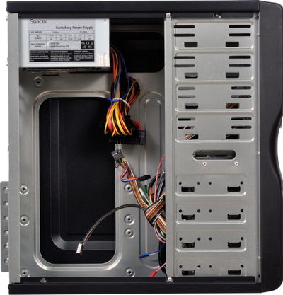 Куќиште за компјутер Spacer New Mercury, ATX MidTower, со напојување, црно