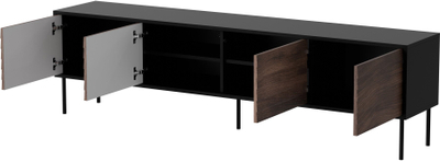 Kabinet TV Cama Meble Cortina 4D, 200x40x55 cm, i zi me ngjyrë walnut