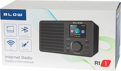 Radio interneti portabla Blow Ri1, ekran 2.4", Wi‑Fi Bluetooth, e zezë