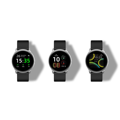 Smartwatch G.Rossi SW010-13, ekran i rrumbullakët, rrip silikoni, i zi