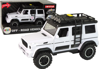 Makina lodër Leantoys Car 1:14, me dritë edhe zë, e bardhë