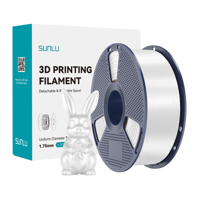 Filament 3D SUNLU PLA+ Silk, 1.75 mm, 1 kg, i bardhë