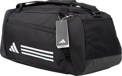 Çantë sportive adidas Essentials 3 Stripes Duffel S IP9862, me rrip supi, e zezë
