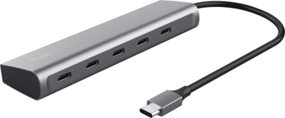 USB HUB Trust Halyx 25136, USB C 5 porta, 100W, argjendtë