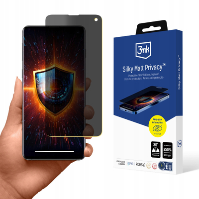 Заштита за екран 3MK Silky Matt Privacy за Samsung Galaxy S10, мат, приватност, црна